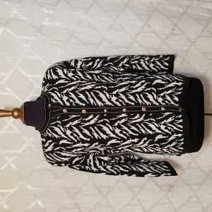 Vintage British Vogue Cardigan Sweater Black/White